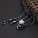 925 Sterling Silver Punk Gothic Skull Head Pendant DIY Necklace Bracelet Charms Beads Retro Hip Hop Rock Jewelry Accessories