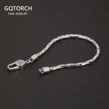Sterling Silver 925 Jewelry Bamboo Chain Bracelet Sweater Necklace Vintage Fine Jewllery