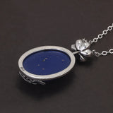 925 Sterling Silver Katherine Daylight Pendant Necklace with Natural Lapis Lazuli Stone The Vampire Diaries Necklace Jewelry