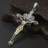 925 Sterling Silver Jesus Crucifix Cross Pendant Men Women Retro Vintage Punk Christ Prayer Amulet Jewelry