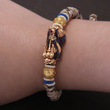 Tibetan Ethnic Style Thermochromic Pixiu Charms Colorful Braided Bracelet Hand-woven Coin Bead Feng Shui Jewelry Attract Wealth