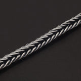 22cm 925 Sterling Silver Viking Braided Woven Bracelet for Men Toggle Clasp Vintage Fashion Punk Handmade Jewelry