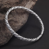 Solid 999 Silver Twisted Woven Bangle Bracelet Men Women Handmade Braided Open Cuff Wristband Vintage Fashion Design Jewelry