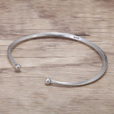 925 Sterling Silver Wave Thin Open Cuff Bracelet for Women Men Ethnic Style Opening Bangle Retro Jewelry