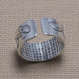 Real 925 Sterling Silver Lotus Rings For Men And Women HEART SUTRA Scriptures Engraved Buddhism Jewelry Size 5-13 - GQTORCH Jewelry