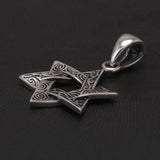 925 Sterling Silver Jewish Israel Star Pendant Necklace for Men Women Hexagram Star Of David Pendant Fashion Punk Retro Jewelry