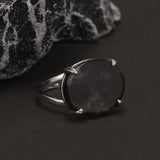 Vintage 925 Sterling Silver Oval Flat Agate Signet Ring Men Natural Lapis Lazuli Onyx Stone Turkish Ring Retro Luxury Jewelry