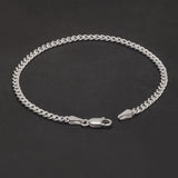 3mm Solid 925 Sterling Silver Cuban Link Chain Bracelet for Men Women Sturdy Miami Cuban Chain Trendy Wristband Jewelry