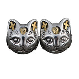 Real Pure 925 Sterling Silver Cat Rings For Women Animal Ring And Pendant Vintage Retro Style Fine Jewelry