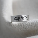 S925 silver retro Thai silver matte silver ring wholesale Xiangyun grain fettuccine ring