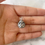 Genuine 925 Sterling Silver Pine Nut Openable Pendant Hollow Design Small Sachet Flower Locket Retro Thai Silver Jewelry