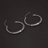 18mm 24mm 30mm 925 Sterling Silver Round Circle Earrings Vintage Punk Women Men Hoop Earrings With Silver Bead Handmade Jewelry