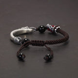 Real S925 Sterling Silver Dragon Bracelet for Men and Women Handmade Rope Woven Safety Bracelet Jewelry Gifts