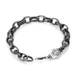 Hand Hammered 925 Sterling Silver Skull Bracelet For Men and Women Eagle Clasp Biker Gothic Rock and Roll Punk Jewelry - GQTORCH Jewelry