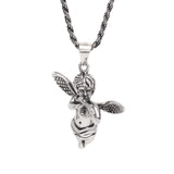 925 Retro Sterling Silver Cupid Pendant Men and Women Angel Necklace Pendant Gift Religious Jewelry