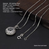 Real 925 Sterling Silver Six True Words Vajra Mantra Pendant Necklace Openable Round Shape Buddhist Jewelry