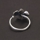 925 Sterling Silver Vintage Sakura Ring for Women Thai Silver Cherry Blossom Open Rings New Fashion Handmade Jewelry