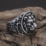 925 Sterling Silver Lion Ring for Men Vintage Biker Animal Ring Punk Retro Hip Hop Street Party Jewelry Gift