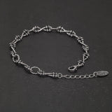 925 Sterling Silver Gothic Thorns Bracelet for Men Women Punk Hip-hop Vintage 6mm Chain Link Bracelet Stylish Jewelry Gift