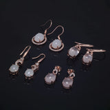 Clearance Sale 925 Sterling Silver Gemstone Earrings for Women Elegant Fashion Rose Gold Plated Topaz Jade Agate Zircon Earrings