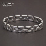 18/20cm 925 Sterling Silver 9mm Watch Chain Links Bracelet for Men Watchband Hand Wrist Arm Retro Luxury Fashion Jewelry