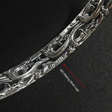 S925 Sterling Silver Bracelet for Women Retro Antique Vine Flower Pattern Engraved Ethnic Bangles for Women Thai Silver Jewelry