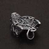 Solid 925 Sterling Silver Viking Wolf Head Pendant for Men Punk Retro Nordic Celtic Amulet Jewelry Gift