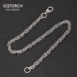 2.5mm Bracelet Real S925 Sterling Silver Braided Bracelet Handmade Vintage Punk Style Men's Viking Jewelry