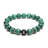 Natural Malachite Beads Bracelet Lotus Meditation Sandalwood Bead 925 Sterling Silver Accessories Jewelry for Men and Women - GQTORCH Jewelry