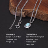 925 Sterling Silver Turquoise Rhodochrosite Kyanite Pendant Necklace Natural Gem Simple Small Oval Shaped Cute Elegant Jewelry