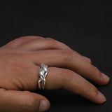 Guaranteed 100% 925 sterling silver ring for men and women with twist shape engagement adjustable jewelry