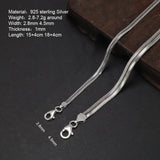 Real 925 Sterling Silver Blade Snake Chain Bracelet Simple with 4 Extension Delicate Fine Jewelry Gift for Men and Women