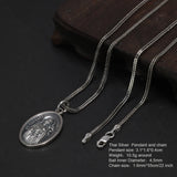 S925 Sterling Silver Little Delan Pendant Female Catholic Religion Saint Empress Belief Token Necklace Hanging Tag Pendant