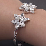 925 Sterling Silver Arwen Evenstar Bangle Bracelet with Zircon Women Elven Elegant Fashion Party Jewelry Cosplay Accessories