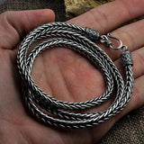 Norse Necklace Chain 925 Sterling Silver 4-5mm Handcrafted Punk Jewelry For Men With Hook Clasp - GQTORCH Jewelry