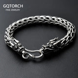 Viking Dragon Bracelet 925 Sterling Silver Handcrafted Braided Wristband For Men Fine Jewelry