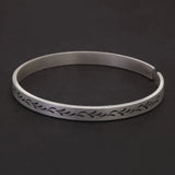 5mm 999 Pure Silver Simple Retro Ear of Wheat Open Cuff Bracelet for Women Men Stylish Vintage Matt Bangle Party Jewelry Gift