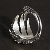 Authentic 925 Sterling Silver Dragon Claw Rings for Men Vintage Punk Rock Mens Fine Jewelry - GQTORCH Jewelry