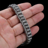 Real 925 Sterling Silver Roller Bracelet Men Six True Words Vintage Punk Hand-woven Rotatable Prayer Wheel Mantra Link Chain