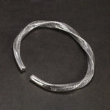 925 Sterling Silver Viking Cuff Bangles for Men and Women Antient Twisted Bracelet Fine Jewelry - GQTORCH Jewelry