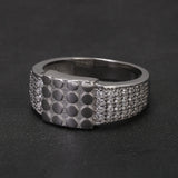 100% Sterling Silver Men Wedding Band Micro Inlaid Zircon Engagement Ring Fashion Eternity Promise Ring Luxury Designer Jewelry