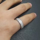 Real Pure 925 Sterling Silver Rings for Women and Men Rough Surfaced Shinning Simple Couple Ring Wedding Band for Lovers