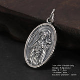 S925 Sterling Silver Little Delan Pendant Female Catholic Religion Saint Empress Belief Token Necklace Hanging Tag Pendant