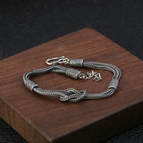 Braided Knot Bracelet Handmade Viking Jewelry Real Pure 925 Sterling Silver For Men and Women - GQTORCH Jewelry