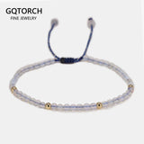 Natural Opal Stone Bracelets For Women 3mm Beads Adjustable Handmade Personalized Braided Bracelet Lovers Gift Pulseira Feminina - GQTORCH Jewelry