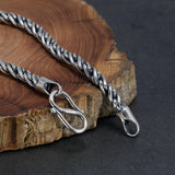 4mm Real Viking 925 Sterling Silver Handmade Braided Chain Bracelets for Men and Women Retro Punk Style - GQTORCH Jewelry