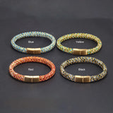 Multi Colors Handmade Braided Threads Dragon Scale Bracelet Copper Magnetic Buckle Jewelry Birthday Gift Good Luck Bracelet