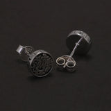 7mm 925 Sterling Silver Retro Viking Dragon Stud Earrings Men Women Round Shaped Vintage Punk Biker Jewelry Gift Hypoallergenic