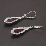 925 Sterling Silver Ethnic Vintage Ruby Earrings for Women Water Drop Shaped Rose Red Stone Luxury Female Wedding Party Jewelry