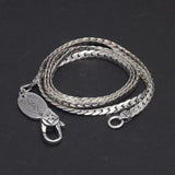 S925 Sterling Silver Vajry Pestle 3mm Whip Rope Men Necklace Punk Rock Style Cool Fashion Long Necklace - GQTORCH Jewelry